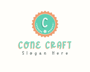 Cute Floral Bottle Cap logo design