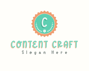 Cute Floral Bottle Cap logo design