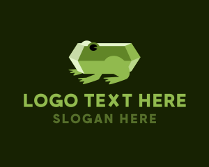 Stone - Emerald Gem Frog logo design