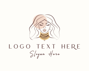 Modeling - Woman Fashion Aesthetic Jewelry logo design