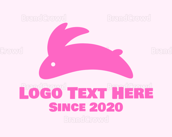 Pink Jumping Bunny Logo