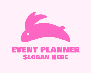 Pink Jumping Bunny Logo