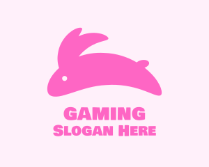 Pink Jumping Bunny Logo