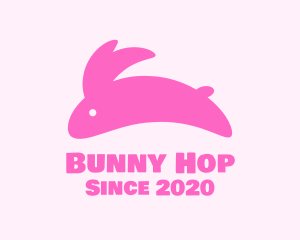 Pink Jumping Bunny logo design