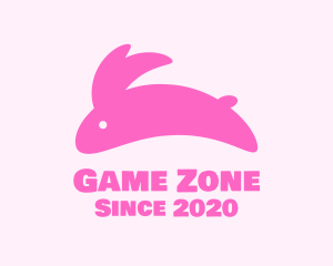 Toy Shop - Pink Jumping Bunny logo design