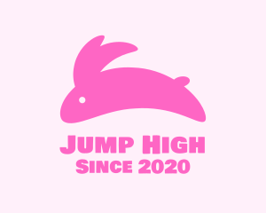 Pink Jumping Bunny logo design