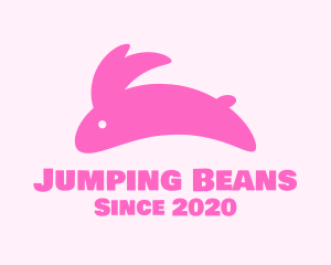 Pink Jumping Bunny logo design