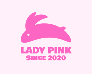 Pink Jumping Bunny logo design