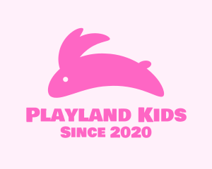 Pink Jumping Bunny logo design