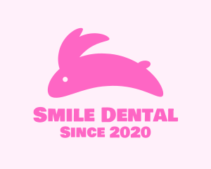 Pet Clinic - Pink Jumping Bunny logo design