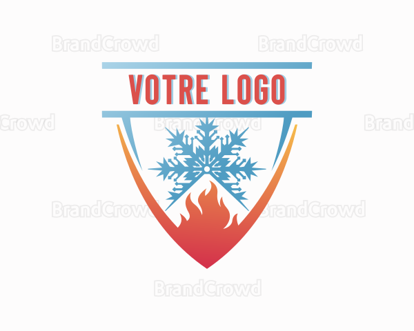 Snowflake Fire Heating Logo