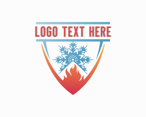 Fire - Snowflake Fire Heating logo design