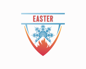 Snowflake Fire Heating  Logo