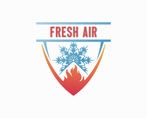 Snowflake Fire Heating  logo design