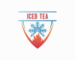 Snowflake Fire Heating  logo design