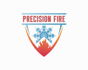 Snowflake Fire Heating  logo design