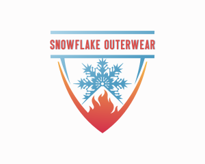 Snowflake Fire Heating  logo design