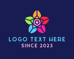 Mosaic - Stained Glass Flower logo design