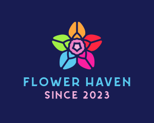 Stained Glass Flower  logo design