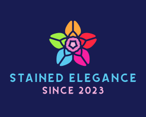 Stained Glass Flower  logo design