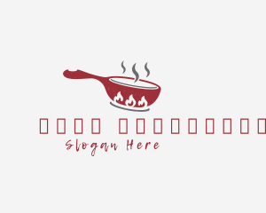 Chef - Fire Frying Pan Cook logo design