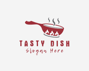 Fire Frying Pan Cook logo design