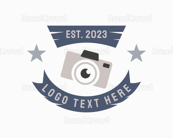 Retro Camera Banner Logo