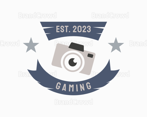 Retro Camera Banner Logo