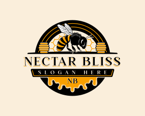 Nectar - Bee Hive Honey logo design