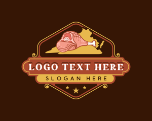 Yak Meat - Ham Virginia Meat logo design