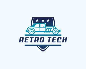 Retro Car Shield logo design