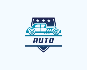 Driver - Retro Car Shield logo design