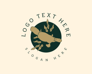 Badge - Nature Leaf Platypus logo design