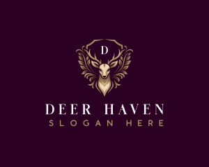 Elegant Deer Crest logo design