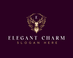 Elegant Deer Crest logo design