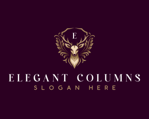 Elegant Deer Crest logo design