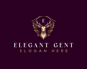 Elegant Deer Crest logo design