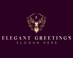 Elegant Deer Crest logo design