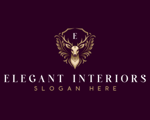 Elegant Deer Crest logo design