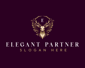 Elegant Deer Crest logo design