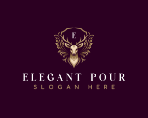 Elegant Deer Crest logo design