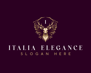 Elegant Deer Crest logo design