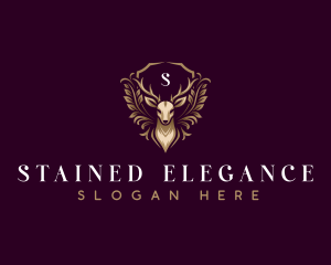 Elegant Deer Crest logo design