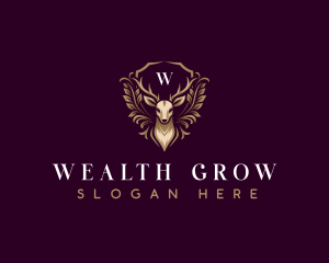 Elegant Deer Crest logo design