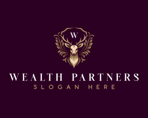 Elegant Deer Crest logo design