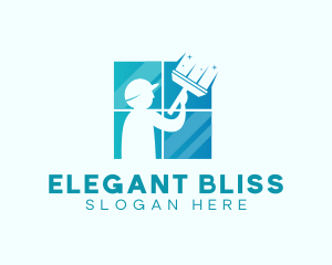 Squeegee - Window Cleaning Man logo design