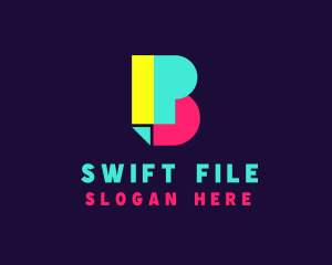 File - Publishing Document Letter B logo design