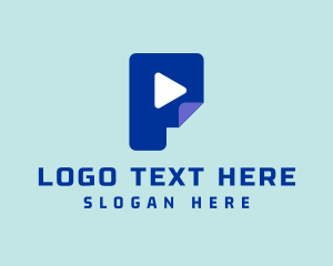 Media Player - Digital Play Media Letter P logo design
