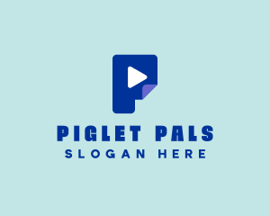 Digital Play Media Letter P logo design