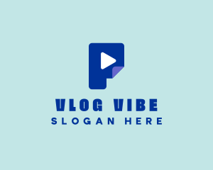 Vlogging - Digital Play Media Letter P logo design